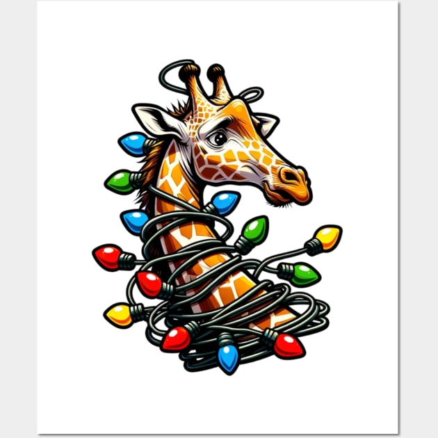 Christmas Giraffe Wall Art by OddHouse